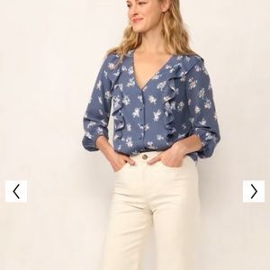 NWT floral ruffle blouse